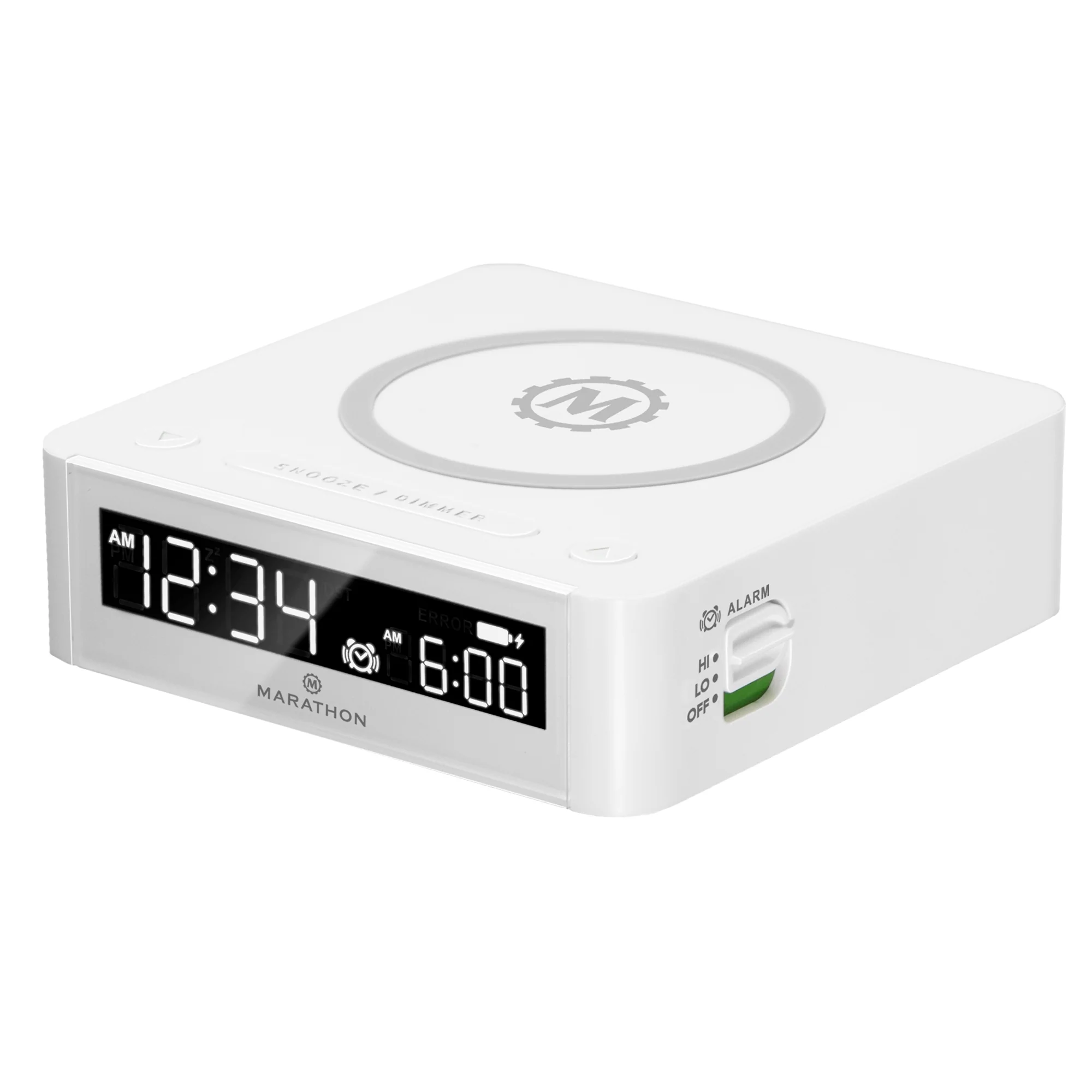 Marathon Wireless USB-C Charger Clock (QI 10W)